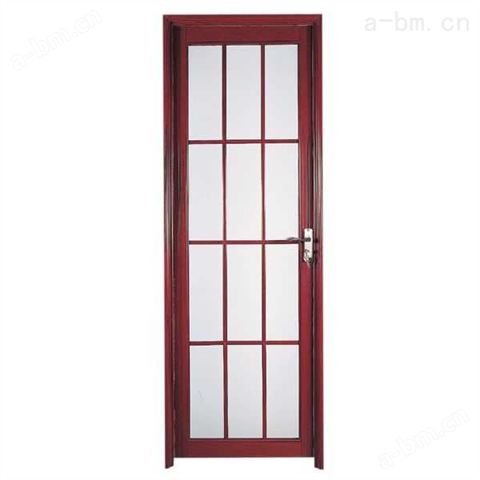 银恒门业（三德装饰）-美之选平开门系列-红胡桃纹中空铝门